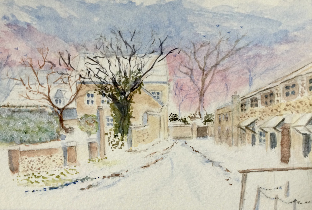 Brick and stone cottages along Back Lane.