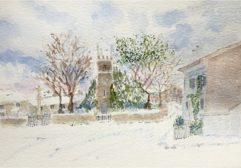 St Margaret's Hill looking towards the village church.